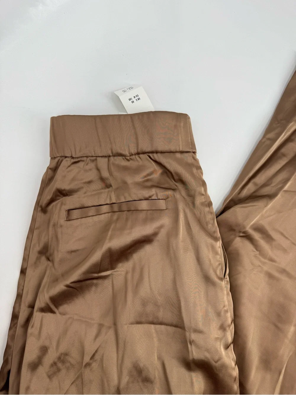 NWT Abercrombie & Fitch Sloane Satin Hi Rise Pleated Wide Leg Trouser Pants 29/8 - Picture 7 of 10